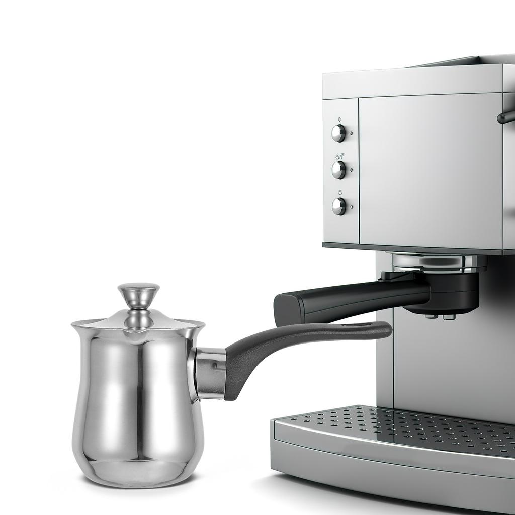 Turkish Coffee Pot Stainless Steel 180Ml with Comfort Grip Handle Milk Warmer Pot Small Sauce Pan Stovetop Coffee Maker
