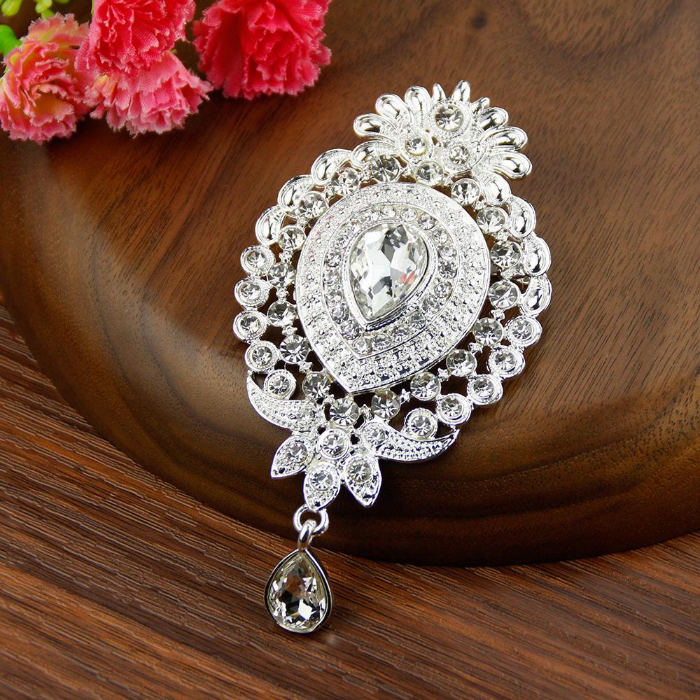 Ladies' Brooch Gold Color Rhinestone Wedding Jewelry Gift For Brides