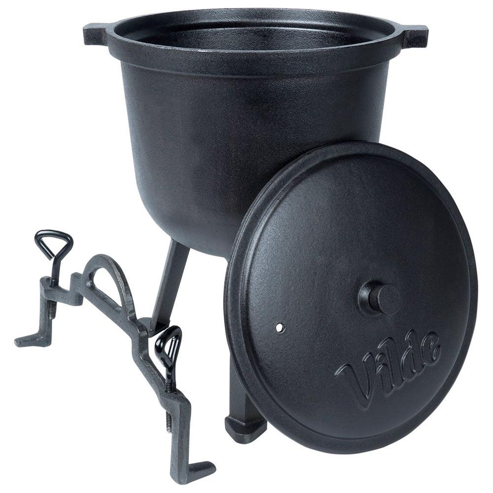 Emailierter Gusseisenkessel auf Füßen mit Deckel CAST LINE 8 l