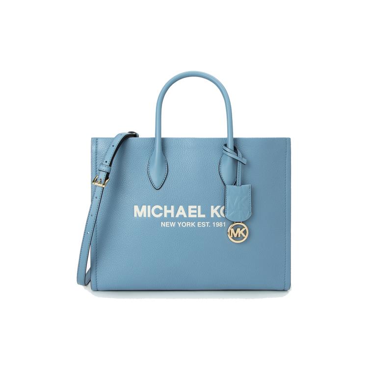 New MICHAEL KORS Mirella Leather Crossbody Bag, Tote Bag, Shopping Bag, Shoulder Bag, Handbag Medium Women's Light Blue 35S2G7ZT7L-519