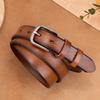 Leather Belt First Layer Cowhide Retro Versatile Tree Paste Leather Pin Buckle Retro Belt Middle-Aged And Young Men'S Belt