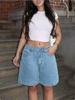 Shorts en jean amincissants taille haute pour femme - Été 2023
