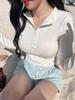 Women's Korean Style Slimming 3-Piece Swimsuit Set: Long Sleeve, Shorts, Sunscreen.