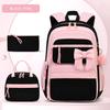 Corduroy Three-Piece Backpack Cherry Pattern Girl Heart Large Capacity Lightweight Backpack