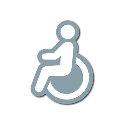 Wheelchair Mark Magnet, Simple, 6 Colors, Height 4.7 Inches (12 Cm) (Glossy, Gray Blue)