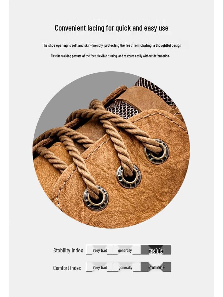 Men's Genuine Leather Thick Sole Hiking & Casual Shoes