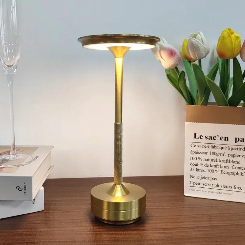 Rechargeable LED Desk Lamp Touch Dimming USB Portable Coffee Waterproof Bar Vintage Room Decoration Atmosphere Night Light