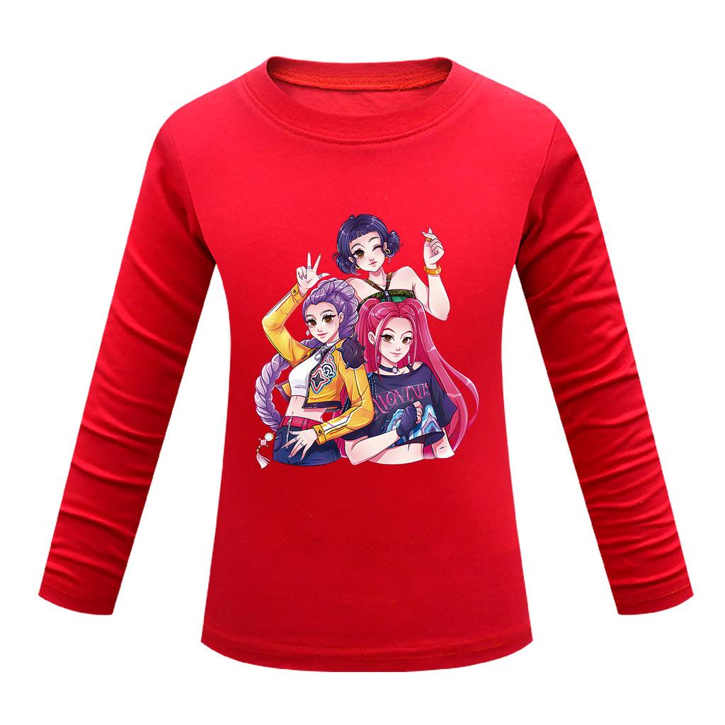 Dětské Dívčí Anime Kreslené K-POP Rumi Zoey Mira Potištěné Ležérní Tričko s Dlouhým Rukávem Top