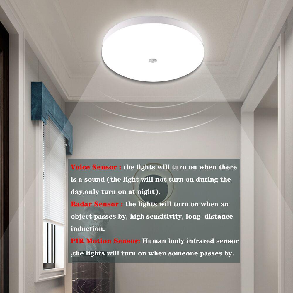 12W 18W LED Ceiling Light With PIR Radar Sensor Modern Indoor Lamp For Living Room AC 85-265V