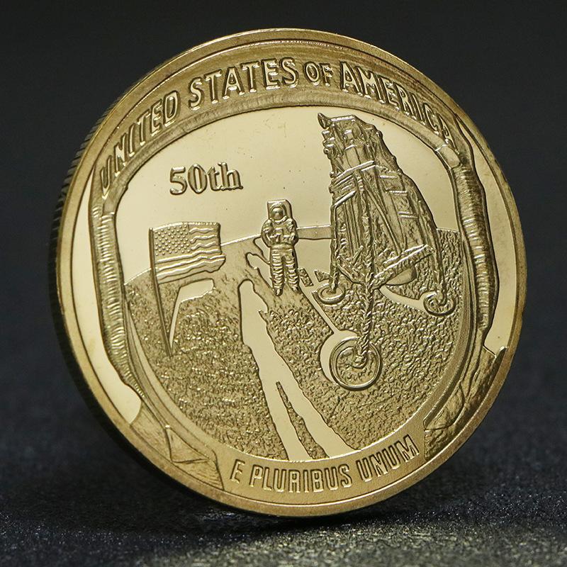 Американская памятная монета аэрокосмической отрасли, Памятная монета к 50-летию высадки на Луну «Аполлон», Монета «Исследование Луны» золотой