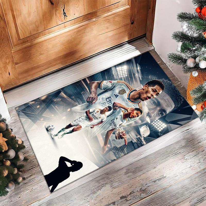 Tappeto Morbido per Area con Motivo Calcio Jude Bellingham Antiscivolo Tappeto per Pavimento Interno Tappetino Decorazione Sportiva per Camera da Letto