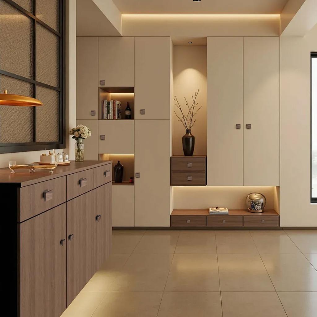 Rectangle Single-hole Cabinet Door Handles Walnut and Beech Wardrobes Cupboards Handle Drawers Knob Furniture Hardware