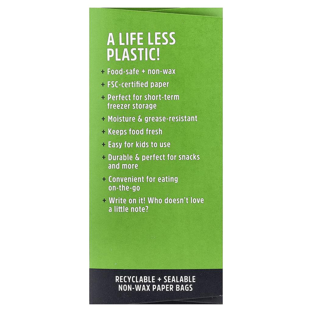 Lunchskins, Paper Snack Bags, Orange, 50 Bags