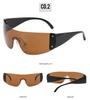 Occhiali da Sole Monoblocco con Montatura Grande Stile Europeo & Americano Chic Y2K per Donna