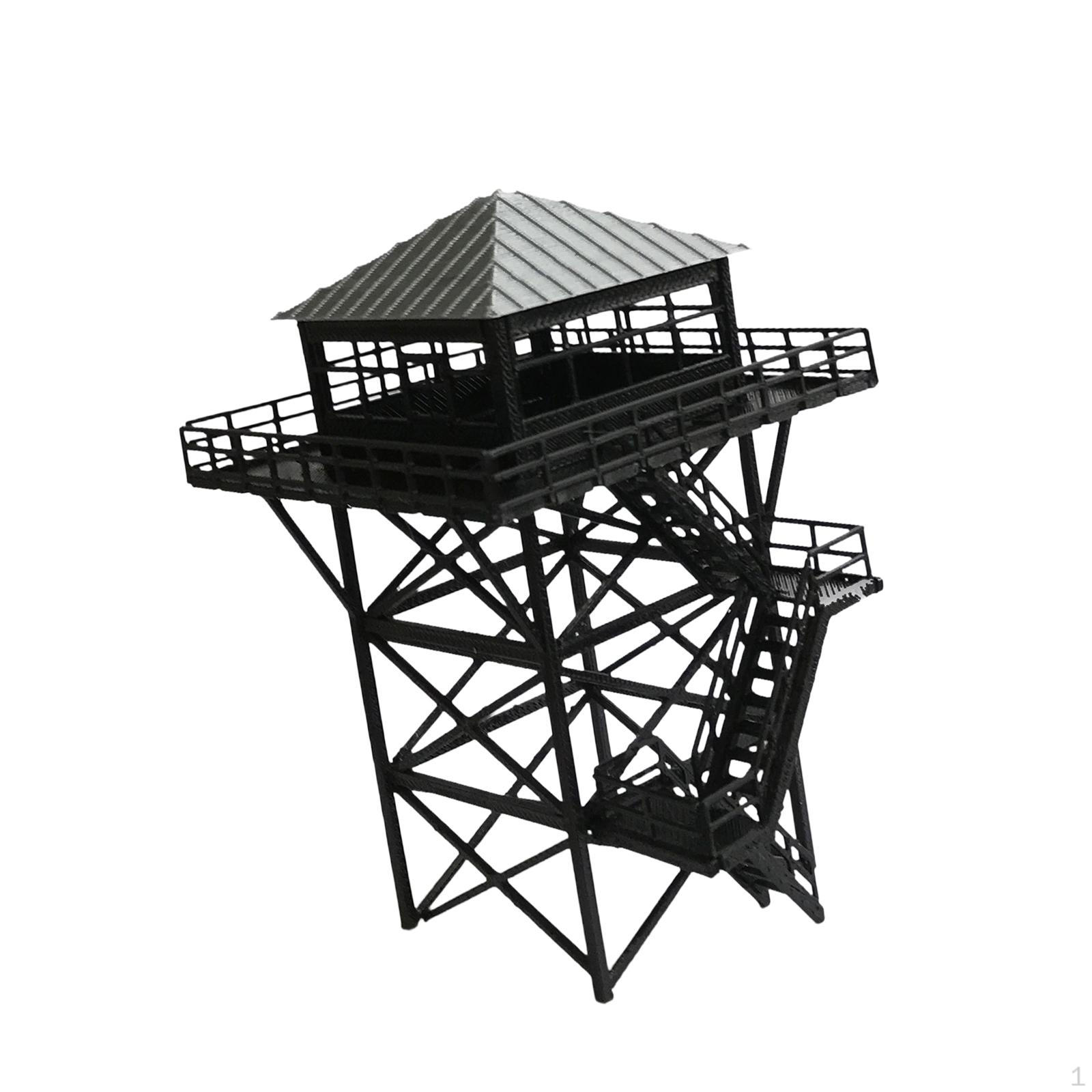 

1/64 Lookout Diorama Sand Table Layout Decoration Simulation Compact Railroad Security Railway Black and Gray