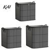 Blanket Quilt Storage Containers 3PCS Foldable Bins with Reinforced Handles, Large Capacity Non-woven Fabric Space Saving Closet Organization