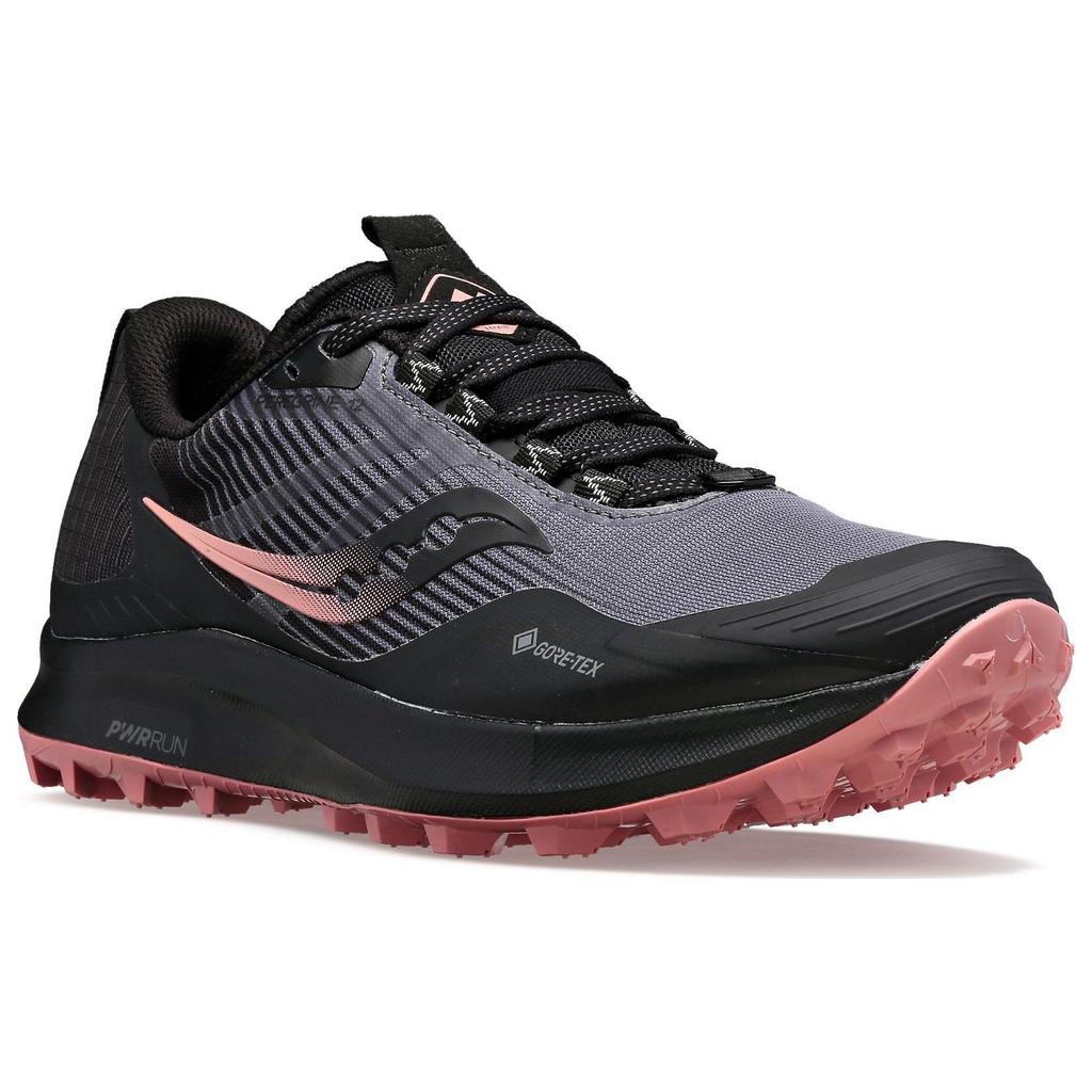 Saucony Peregrine 12 Comfortable Fabric Shock Absorbing Non-Slip Wear-Resistant Low-Top Running Shoes Women running shoes Black Pink S10740-20