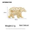 Punk Style Stainless Steel Brooch Plated Corsage Pin Trendy Polar Bear Brooch  Clothes Accessories