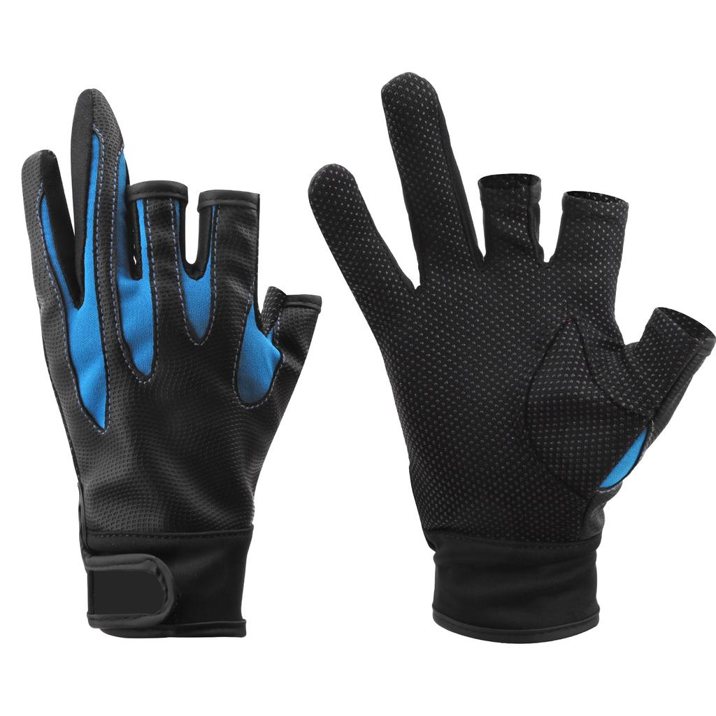 1 Pair Fishing Gloves 3 Cut Finger AntiSlip Sports Hand Equipment for Outdoor Angling