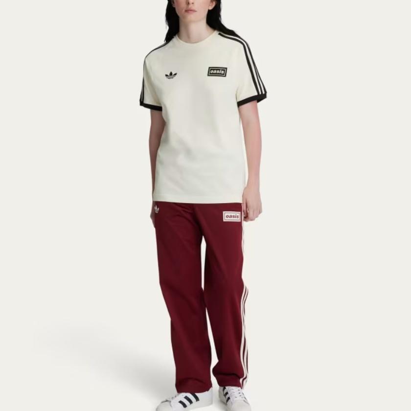 Adidas Originals X Oasis Collaboration 3-Stripes SS25 Slim Fit Comfortable Sports Short Sleeve T-Shirt Unisex Tops KT-3446