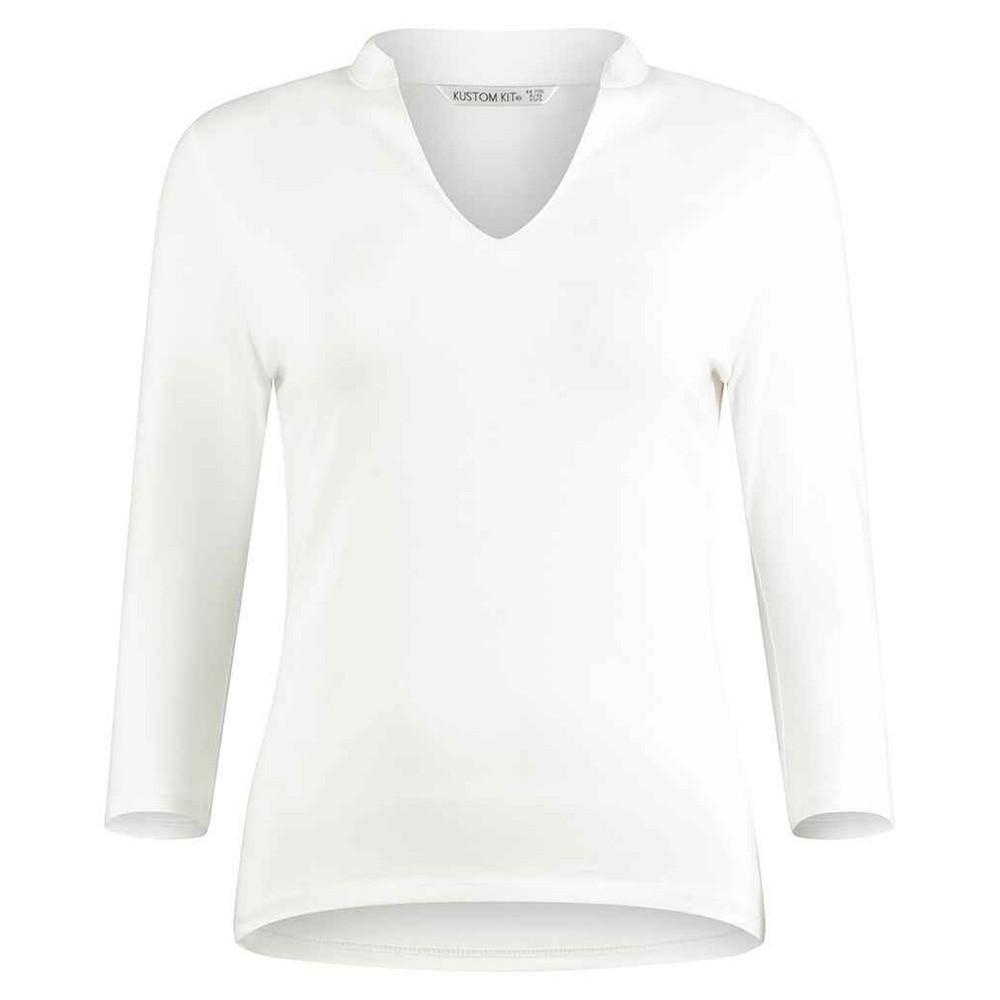 Kustom Kit Womens/Ladies Mandarin Collar 3/4 Sleeve Top
