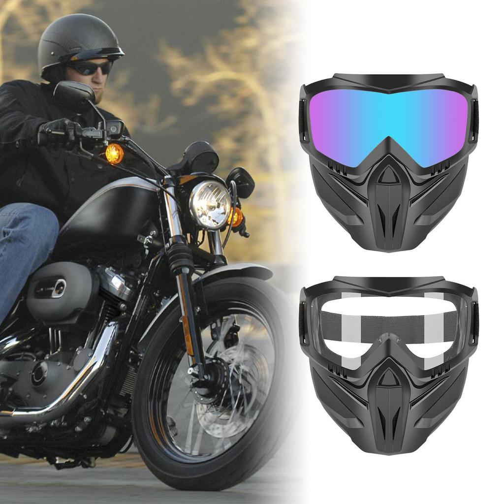 Cycling Motorcycle Mask ATV Goggles with Face Cover Safety Goggles Full Face Motorcycle Helmet Goggles Riding Motocross Glasses