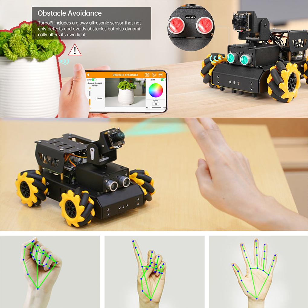 Smart Car TurboPi Mecanum Wheel Motor 4WDRobot Car forStarters Open Source Programmable Robot Car DIY Kit forRaspberry Pi 4B 8GB