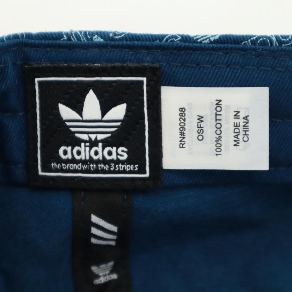 unused adidas Trefoil logo all-over pattern cap OSFW Navy Women Used