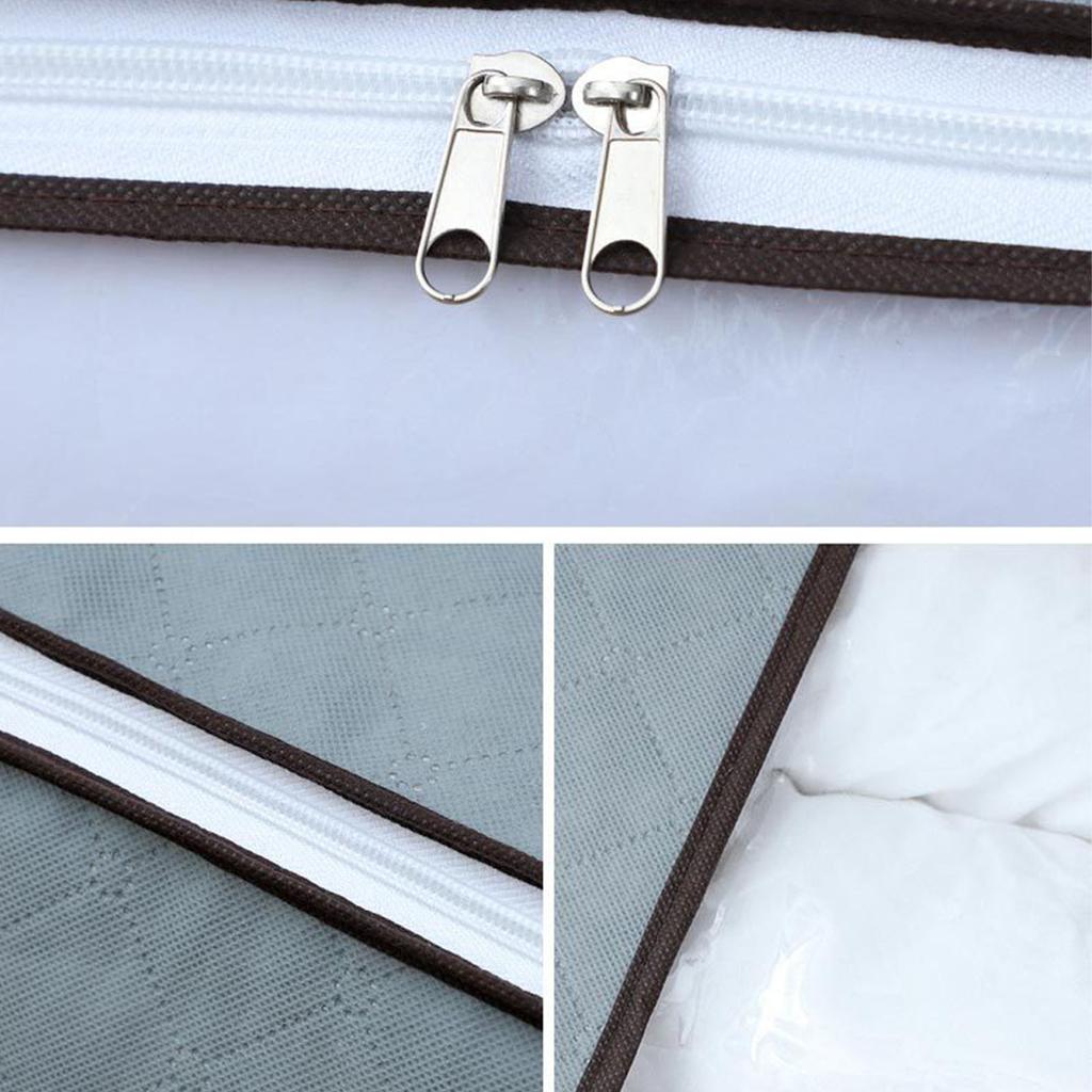 4Pcs Gray Quilt Storage Bag Organizer Large Capacity Breathable House Moving Clothes Packing Bag