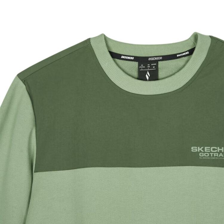 Skechers American Vintage Color Block Crew Neck Long Sleeve College Sweatshirt Unisex sweatshirt Green L424U162-03LX