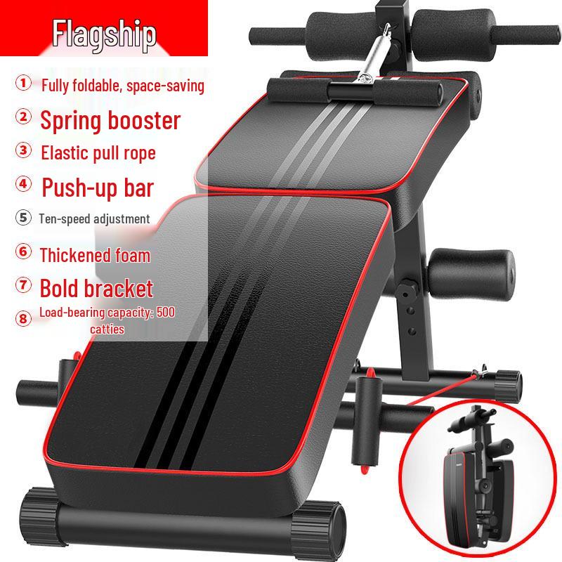 Folding Multi-functional Abdominal Bench for Sit-ups & Tummy Tucking Fitness, Home Use.