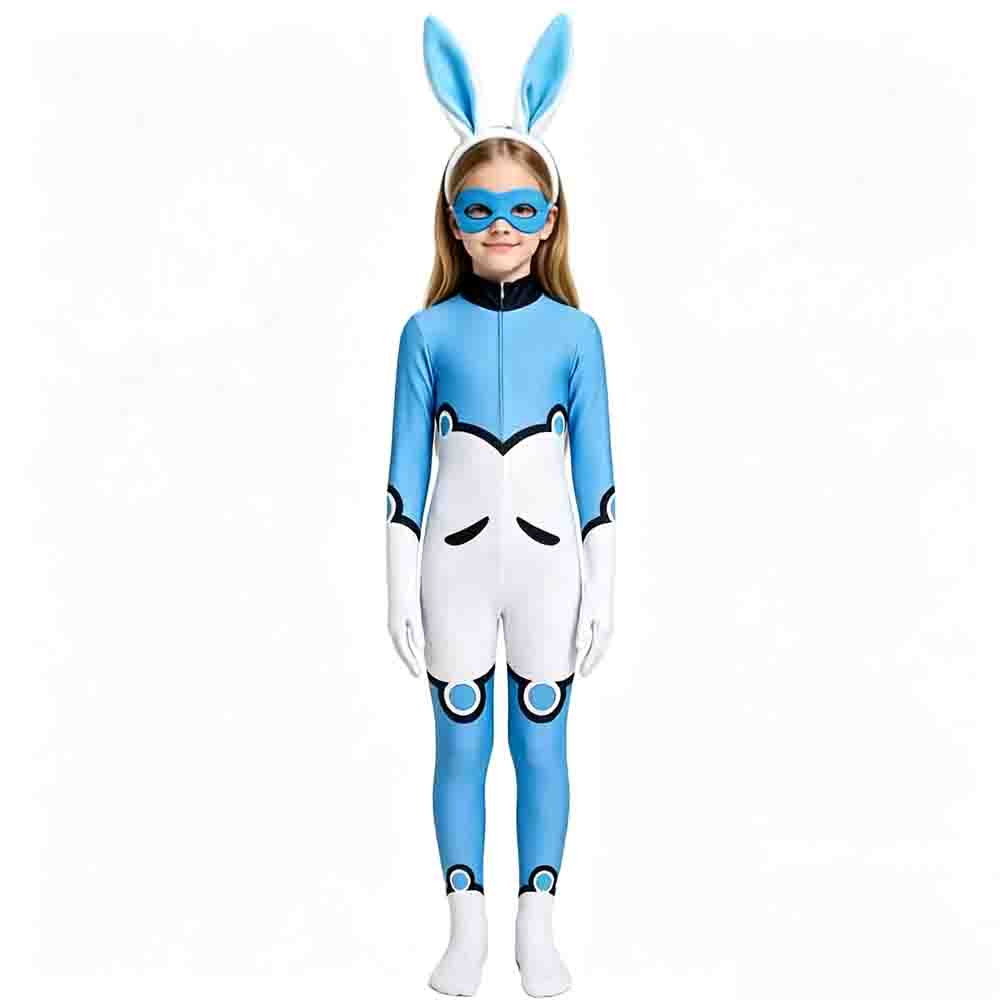 Kids Alya Cosplay Costume Blue White Bodysuit With Mask Halloween Viperion Dress Up Carnival Stage Performance Party Jumpsuit