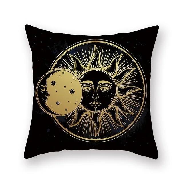 

45 * 45 Cm Cushion Cover Decorative Cushion Cover Golden Print Creative Pattern Cushion Cover Home Bedroom Hotel Car Decoration. 12x12Inch