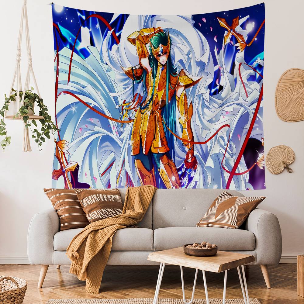 Retro Saint Seiya Anime Tapestry Indian Buddha Wall Decoration Witchcraft Bohemian Hippie Wall Hanging Sheets