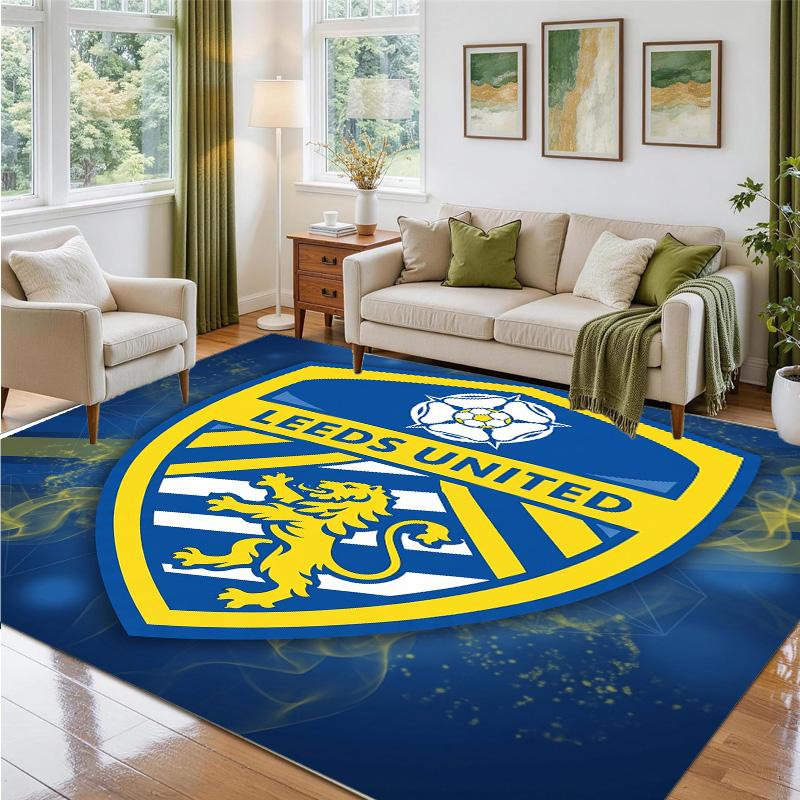 Leeds United Design Kristall-Samt-Teppich Weiche Dekorationsmatte für Schlafzimmer Eingang