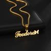 Customized Names Pendant Necklace Stainless Steel Personalized Jewelry Cuban Thick Chain for Men Women Detachable Necklace Gift