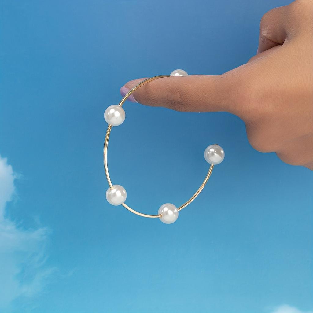 Atmospheric Temperament Pearl Beaded Ladies Party Pie Wedding Vacation Travel Leisure Versatile Earrings
