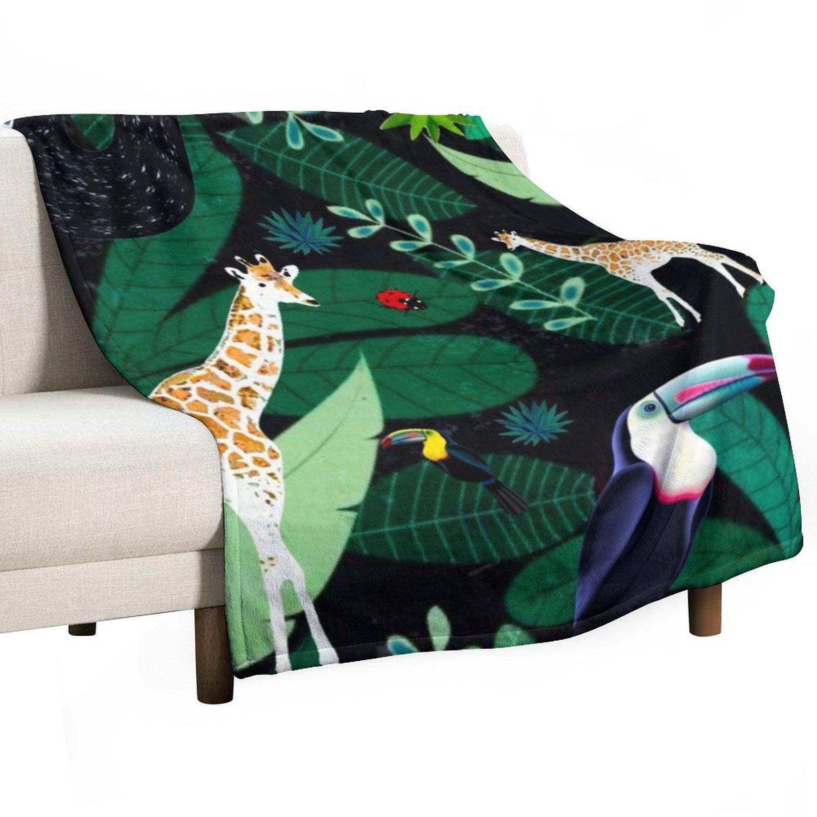 

Animal Jungle Pattern Throw Blanket warm for winter Weighted Luxury Designer Furrys Blankets 30x40in
