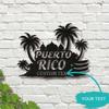 Puerto Rico Iron Wall Art, Metal Sign for Beach Party New Year Fiesta, Boricua Flag Decor for Living Room Dining Room, Custom Wall Sculpture