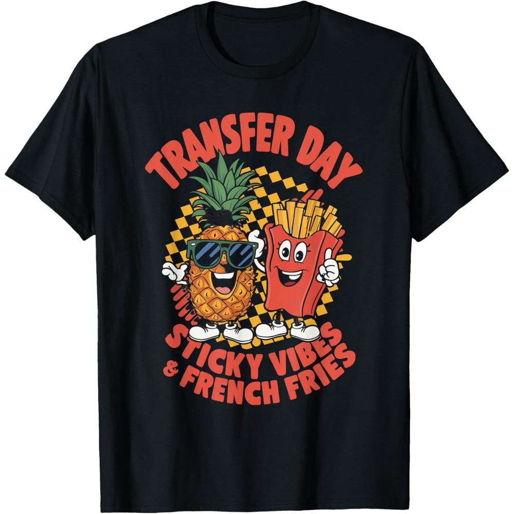 Groovy Transfer Day Sticky Vibes IVF Couple Embryo Cotton Men T Shirt XXL чёрный