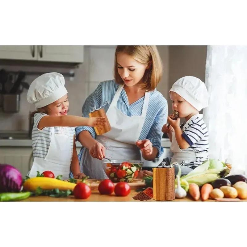 Manuelle Salz-Pfeffermühle Holz Gewürz Kaffee Würze Einstellbar Handgefertigt Küchenmahlwerk-Gadgets Gewürzorganisator