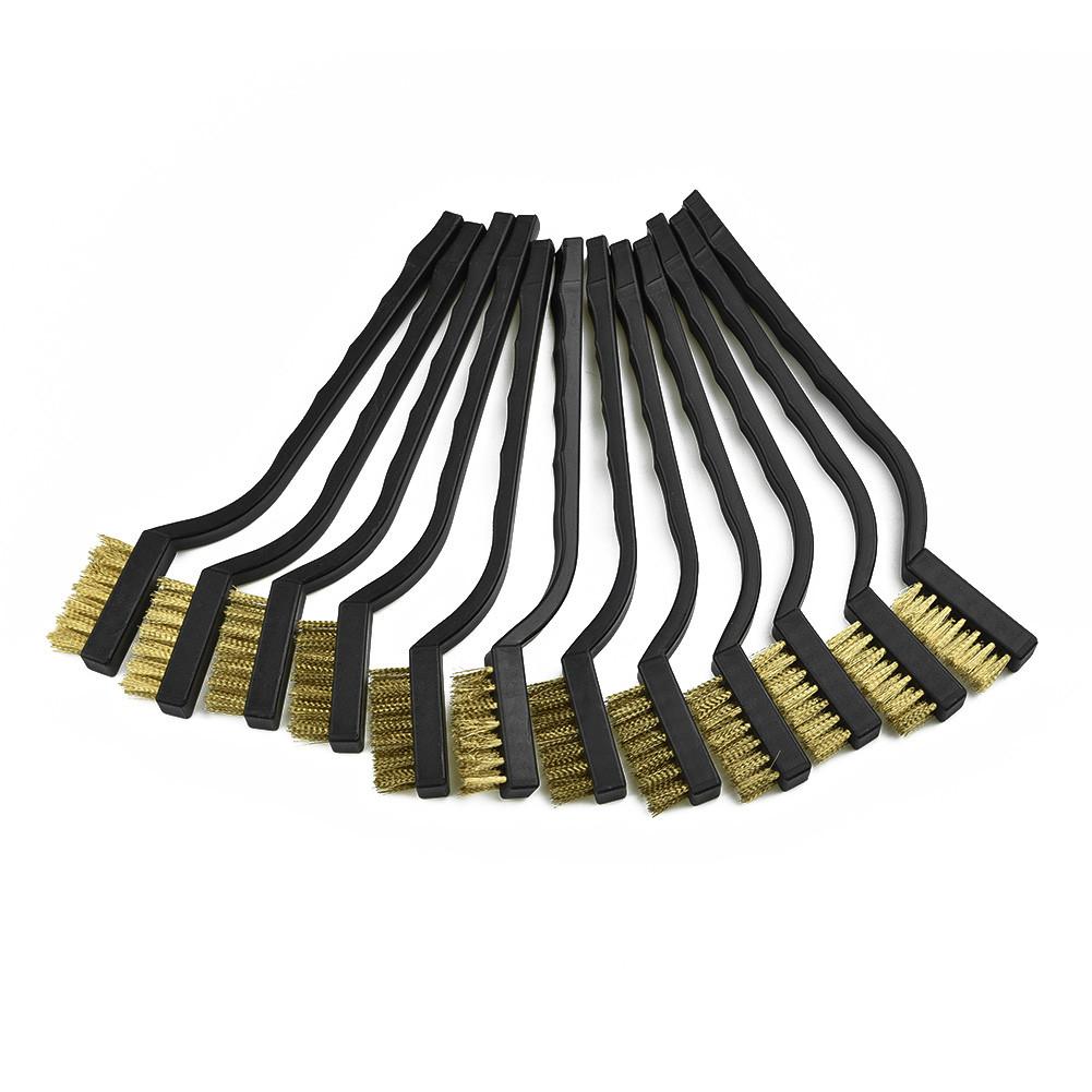 Brass Cleaning Brush Cleaning Brush 12 Pcs Cleaner DIY Metal Mini Small Steel 12 Pcs Burring Polishing Removal
