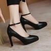 Spring and Autumn High-heeled Shoes with Pointed Toe and Stilettos, Solid Color Waterproof Platform, Temperament Niche High Heels