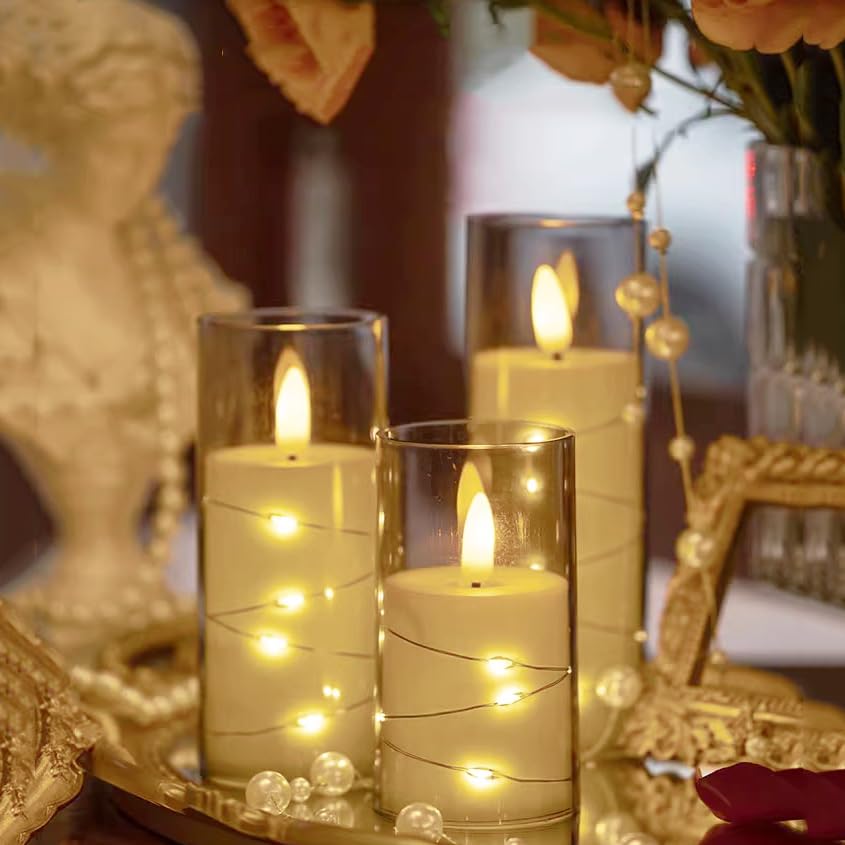 LED Candle Lights, Flashing, Long, Christmas Decoration, Soothing Light, Warm Color, Fragrance-Free, Flameless, Night Light, Sleep Aid, Stylish,