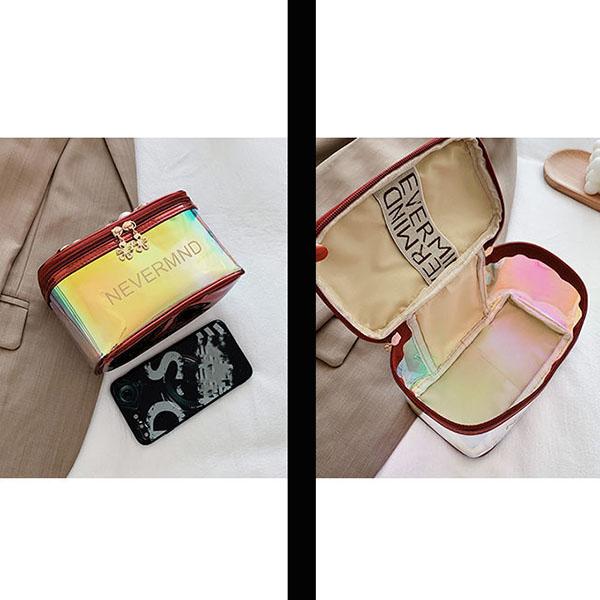 Women's Cosmetic Bag Travel Portable Handbag Multifunctional Laser Cosmetic Bag Waterproof Ladies Makeup Storage Bag
