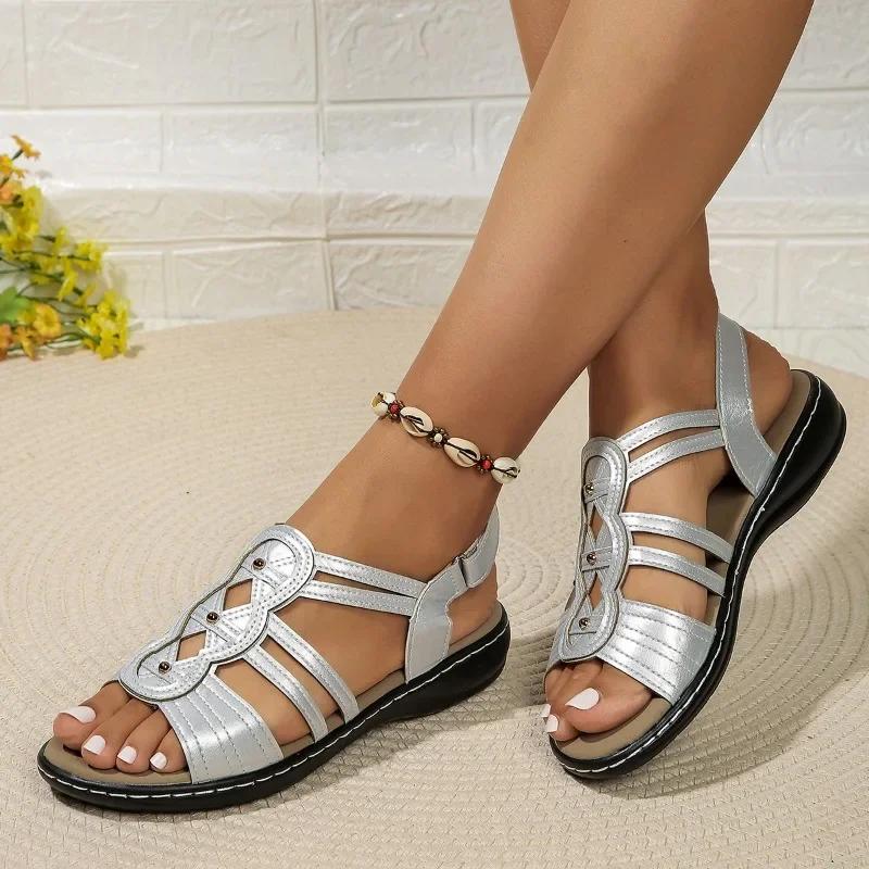 Women's Flat Casual Open Toe Beach Sandals 2024 Women's Low Heel Wedge Shoes Women's Summer Shoes Zapatos De Mujer Sandal