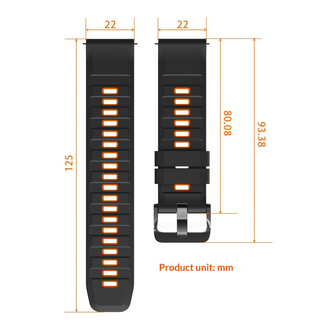 22mm Dual Color Silicone Strap for Huawei Watch GT 6/5/5 Pro/4 46mm Quick Release Watch Band