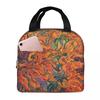 Vibrant Sunflower Vintage Oil Painting Insulated Lunch Bag for Women Children Portable Food Boxes Thermal Lunch Box Tote