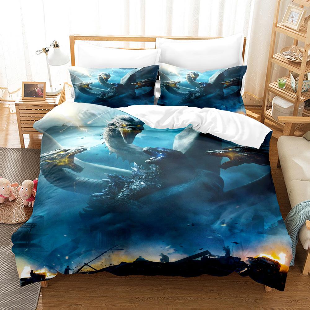 Bedding Kit, Godzilla Series Digital Printing Size Three-Piece Set
