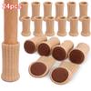 24Pcs Knitted Silent Furniture Legs Socks High Elastic Feet Socks Floor Protectors with Anti-Slip Pads Thick Chair Feet Covers